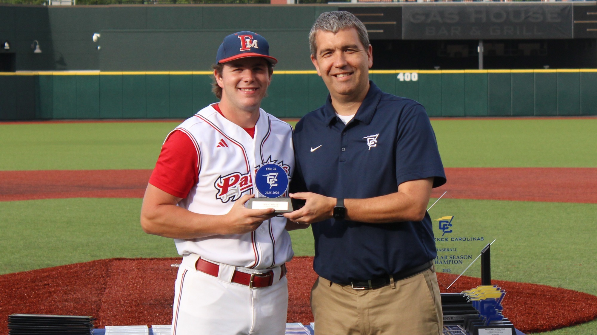 Trip Triplett receives Elite 26 Award at Conference Carolinas Tournament