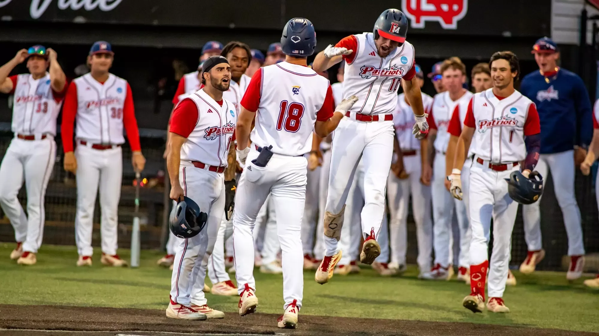 McAnally HR celebration vs NGU in NCAAs