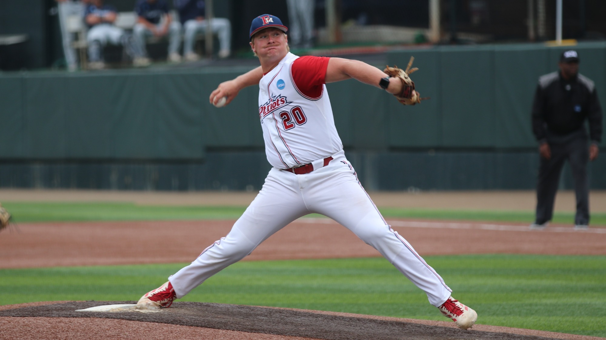 Senior Robbie Jordan pitching at Catawba in Super Regional Game 2