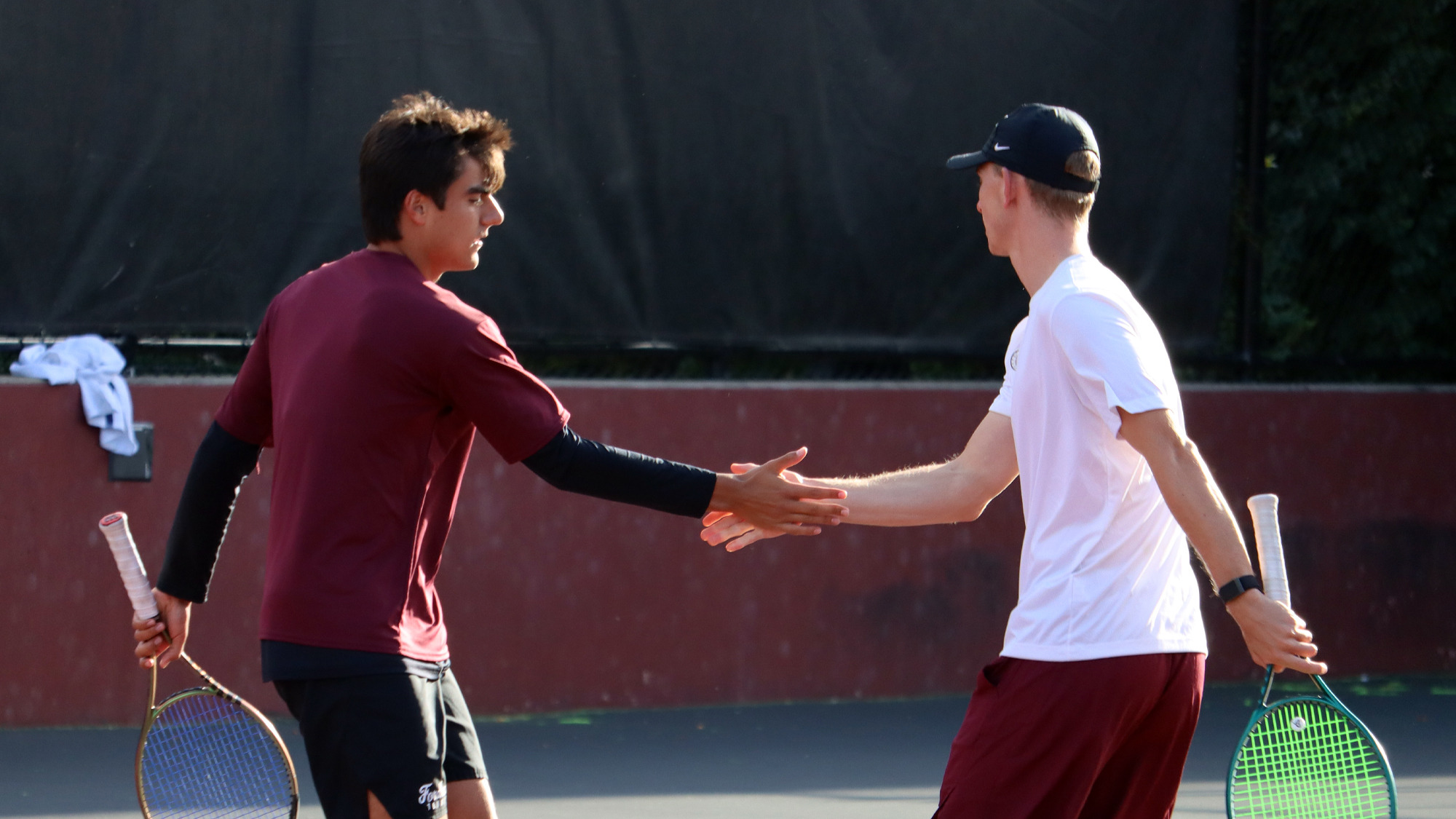 Diego Cueto and Filip Horak celebrate a point vs. Wagner