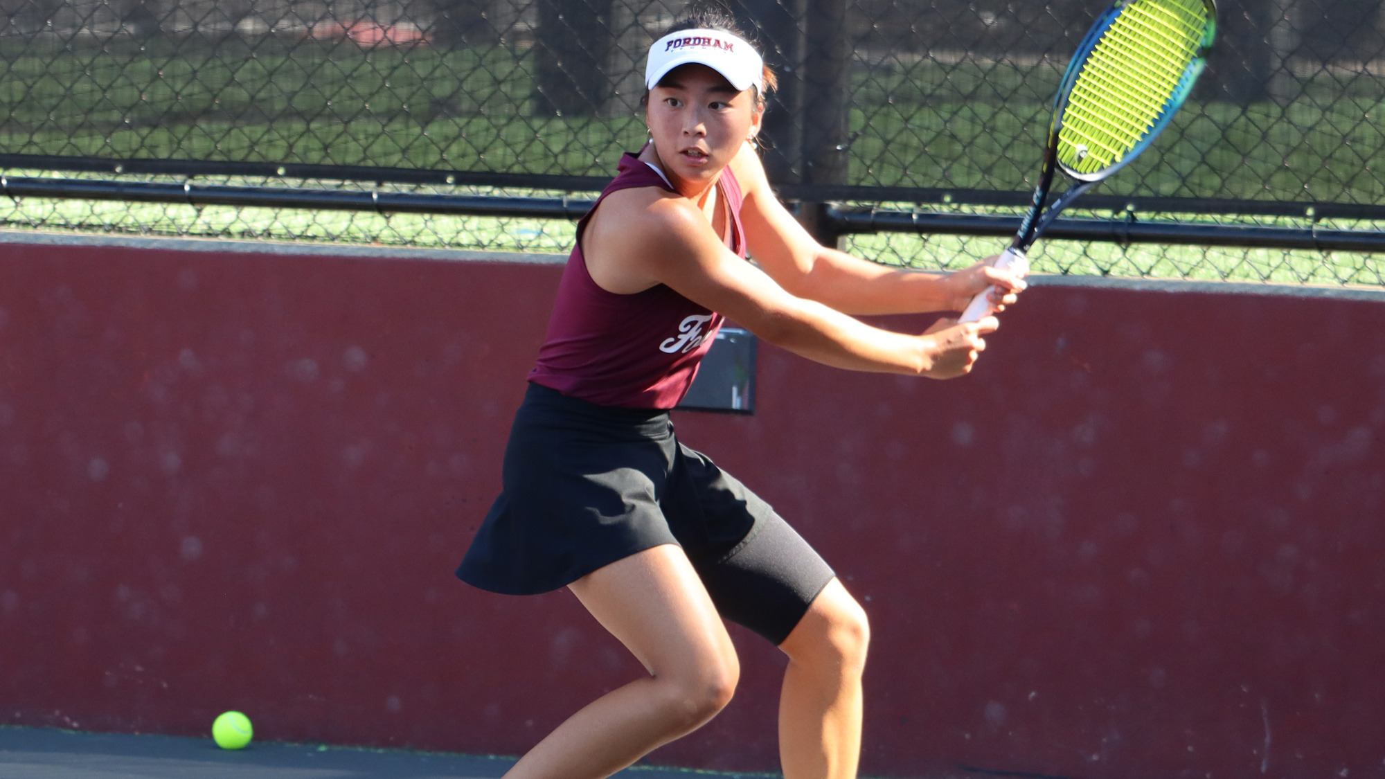 Aya Matsunaga prepares to hit a backhand