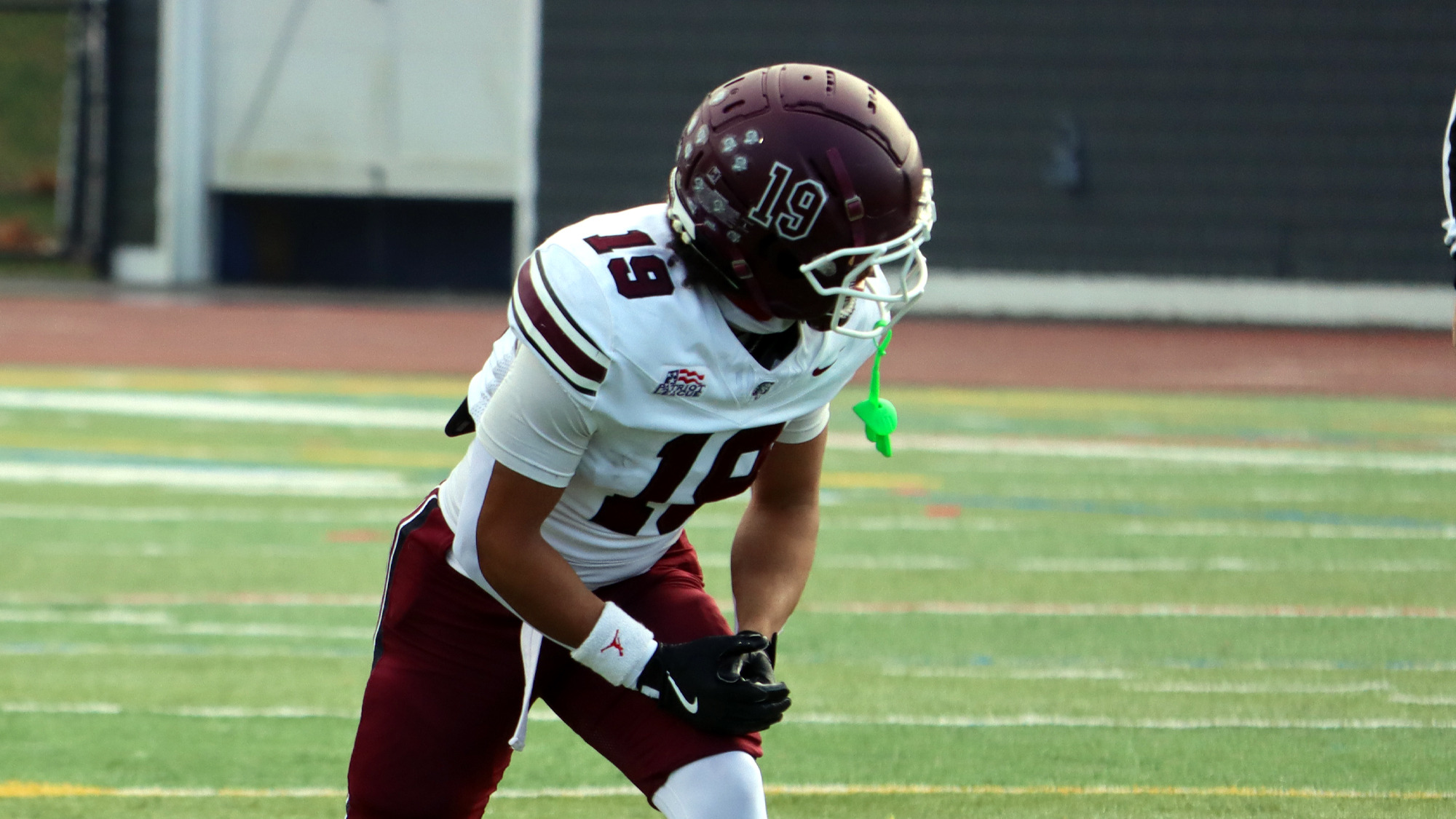 Troy Worrell lines up at Merrimack