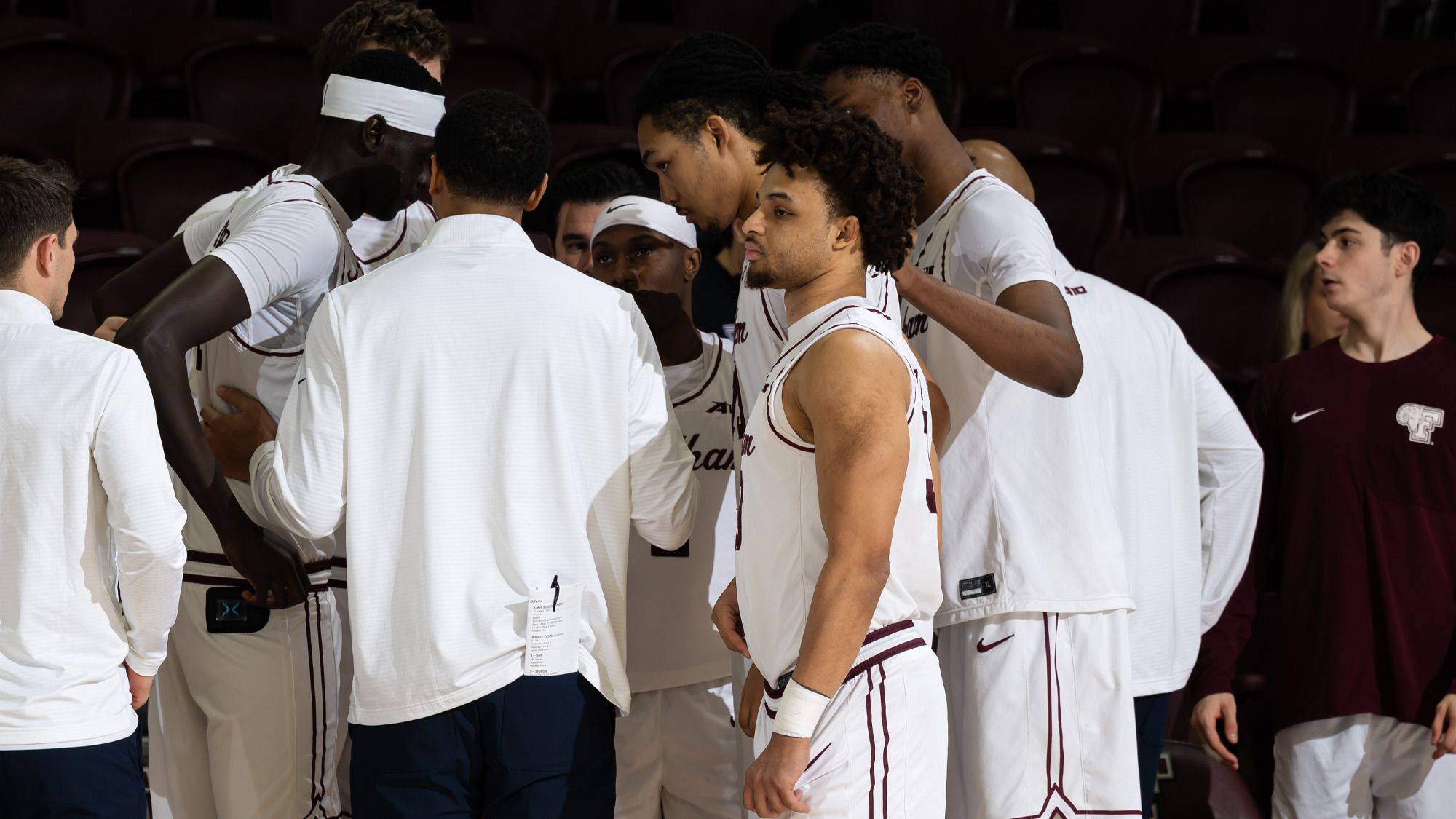 MBB huddles during the Manhattan game