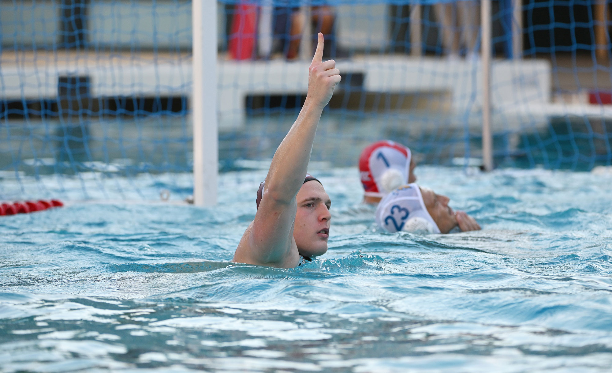 Balazs Berenyi signals to the crowd after netting a goal