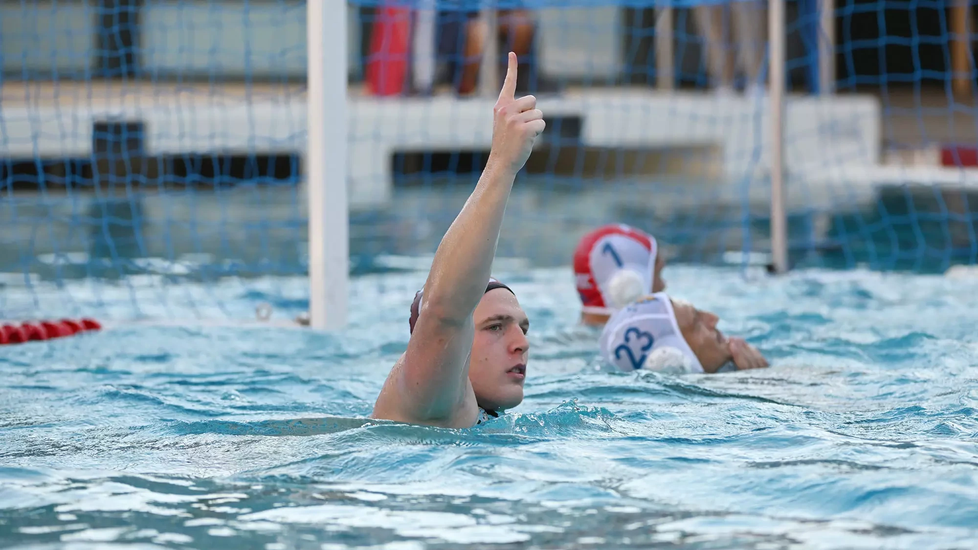 Balazs Berenyi signals to the crowd after netting a goal