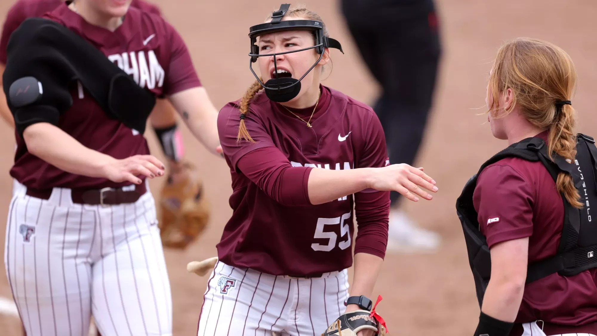 Simcoe celebrates getting out of the inning