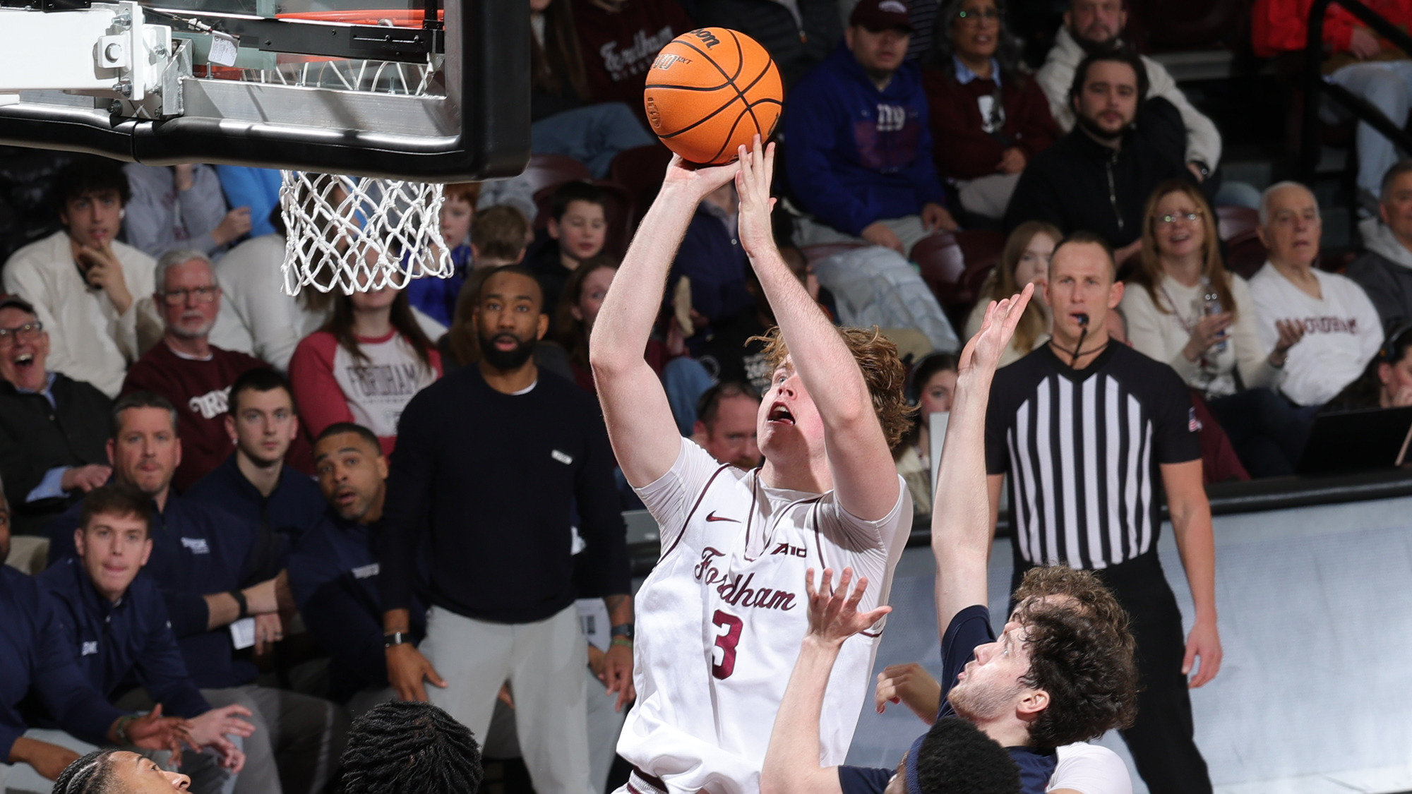 Jack Whitbourn gets off a shot against Duquesne