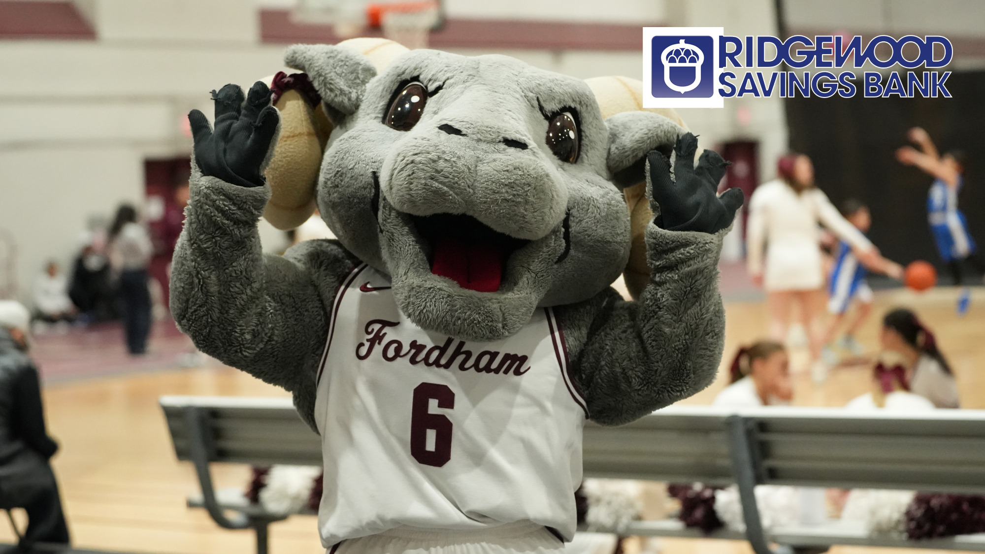The Ram with the Ridgewood Savings Bank logo