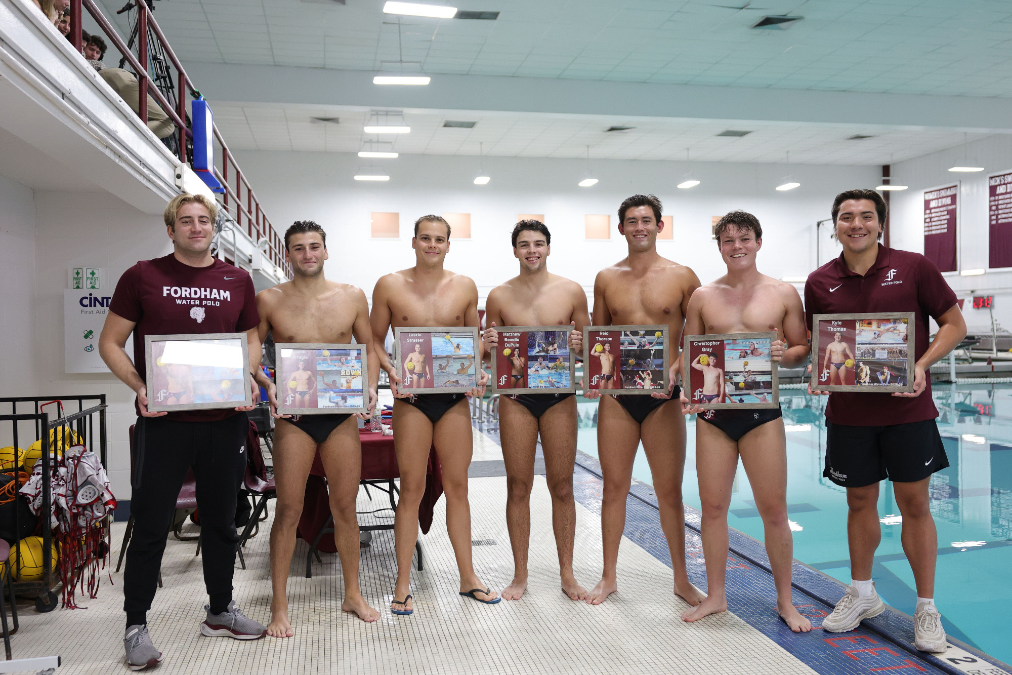 The Fordham water polo seniors/grad students