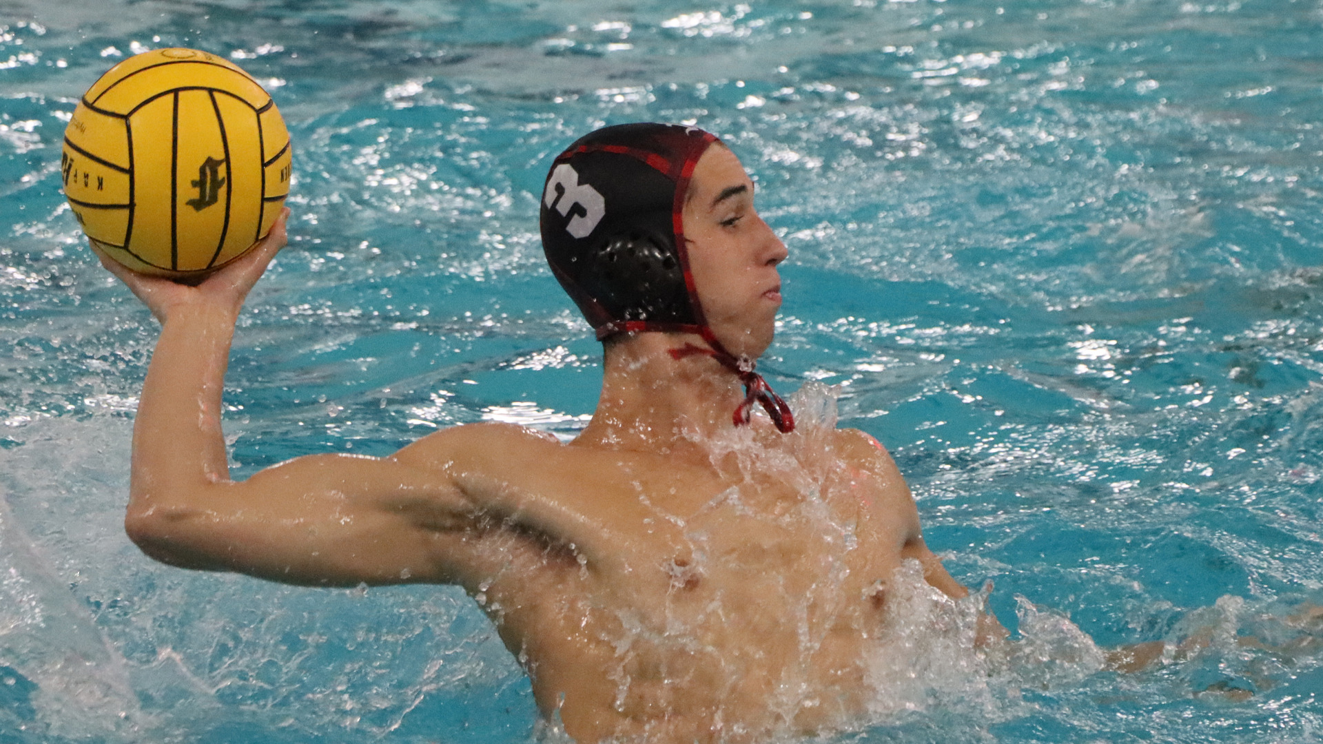 Andras Toth gets off a shot vs. GW