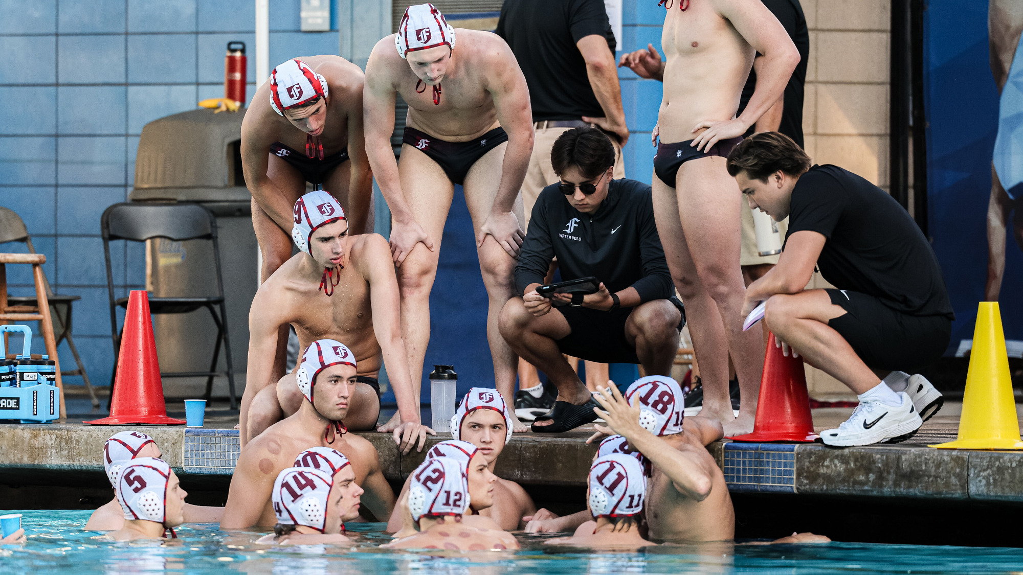 The Rams huddle at UCLA