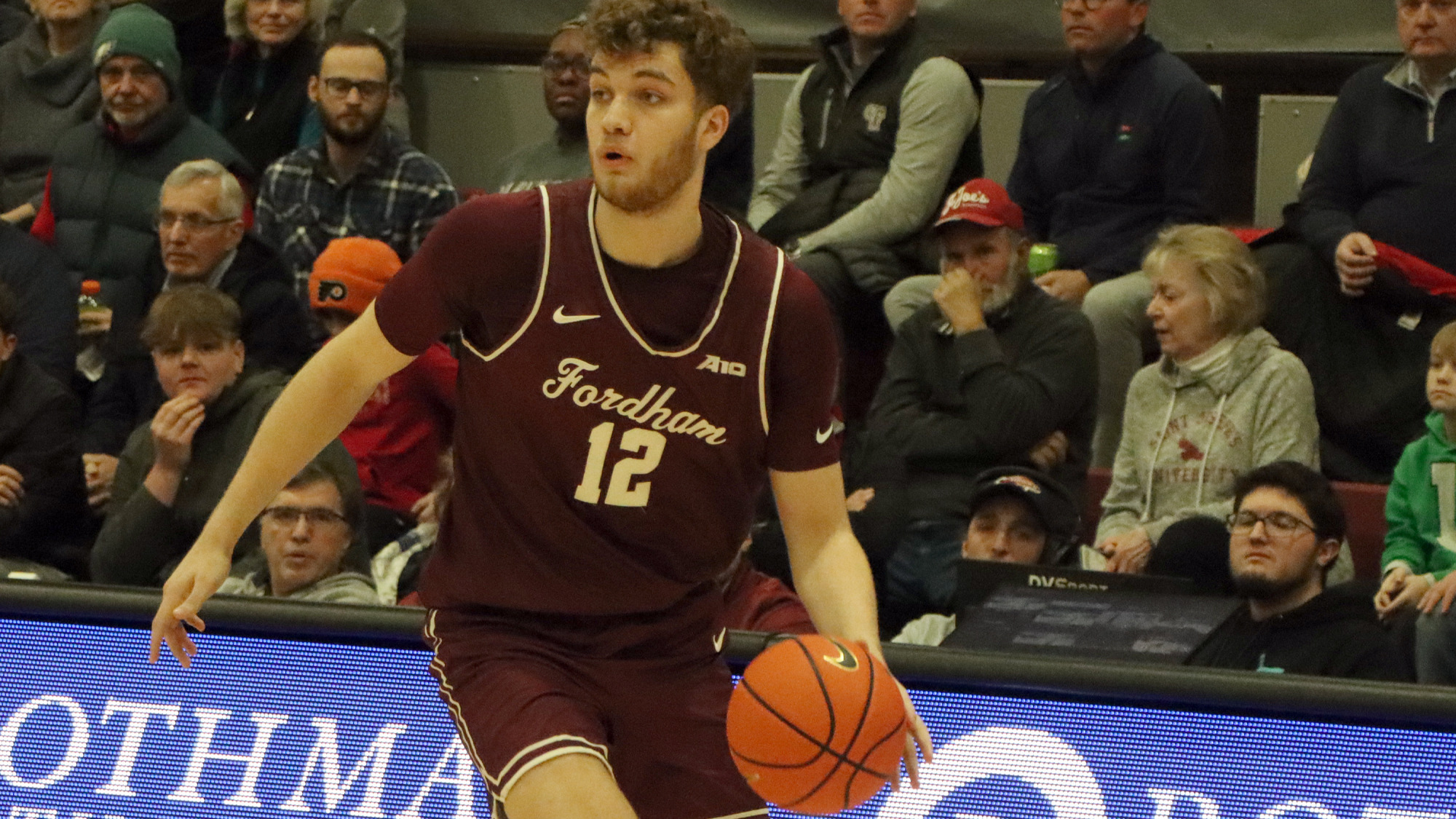 Rikus Schulte handles the ball at Saint Joseph's