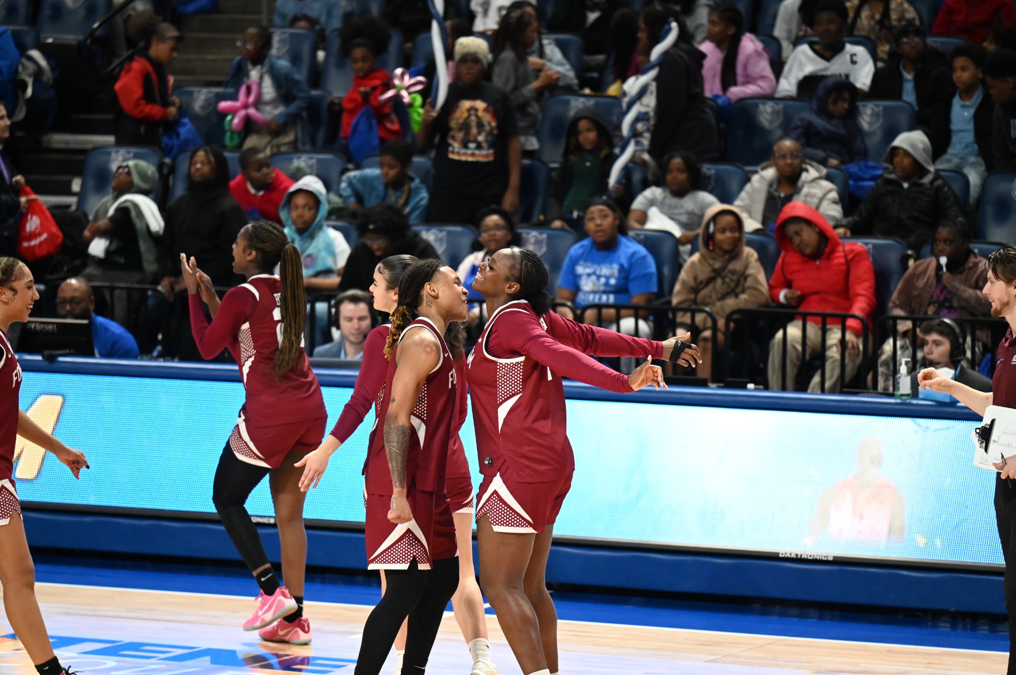 Rams celebrate win at Saint Louis