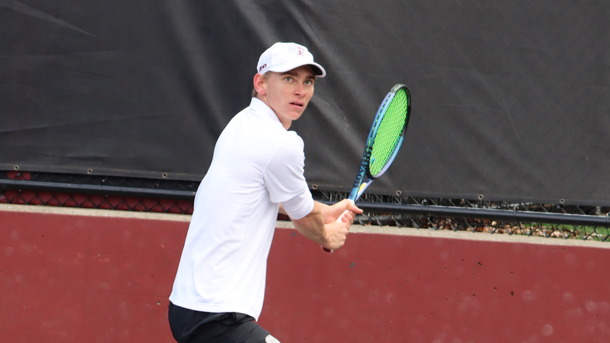 Filip Horak waits to hit a backhand