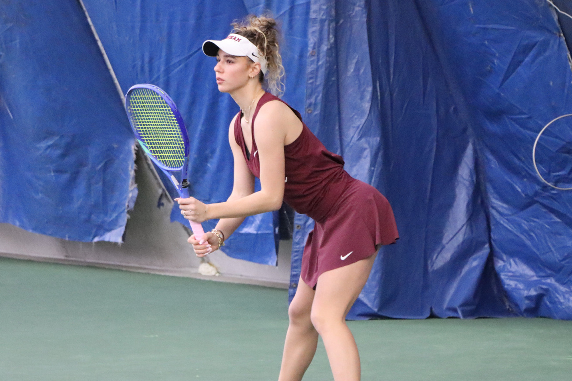 Valerija Kargina awaits a serve