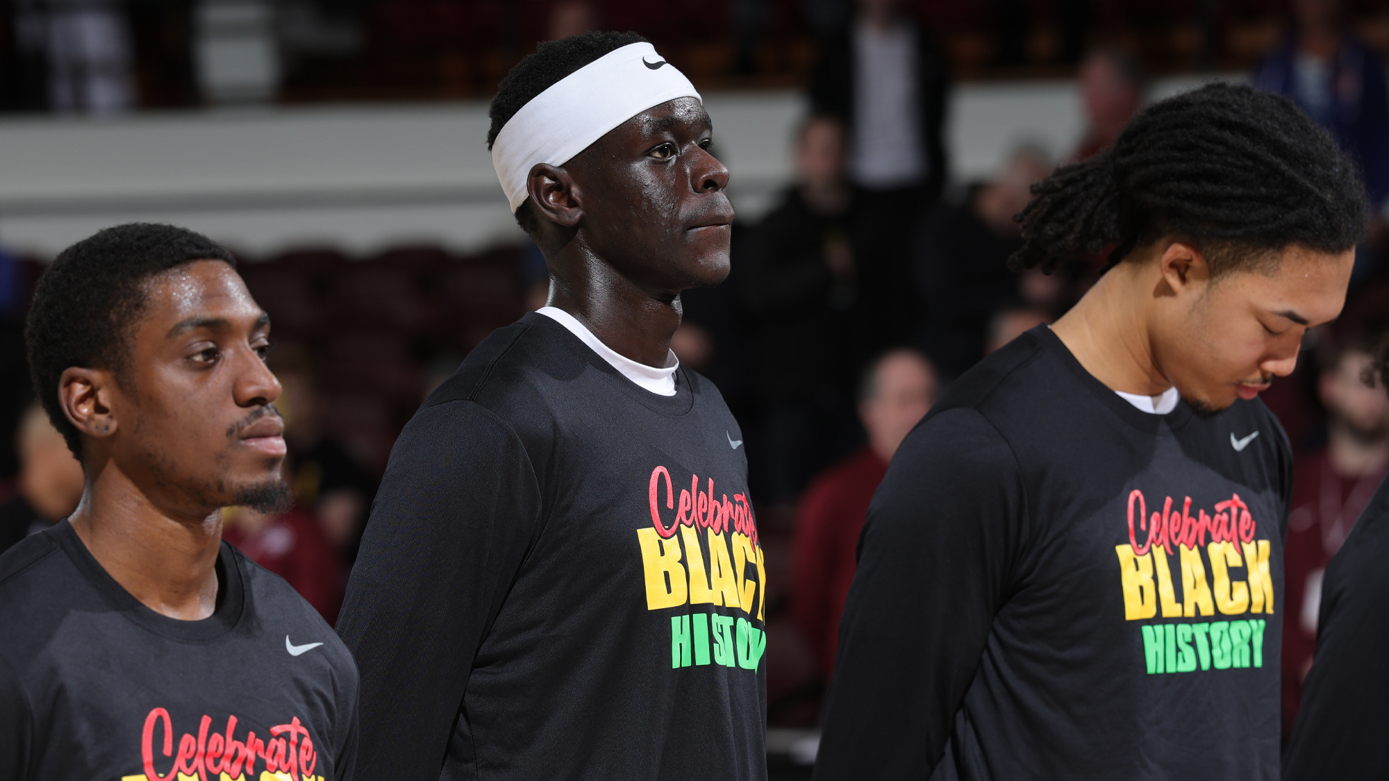 The MBB Rams stand during the National Anthem vs. VCU