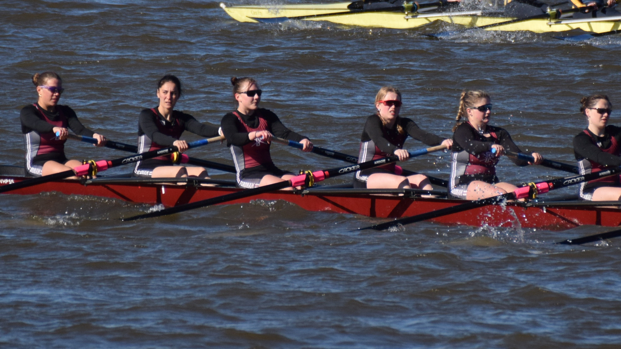 Women's rowing in action at the Kerr Cup