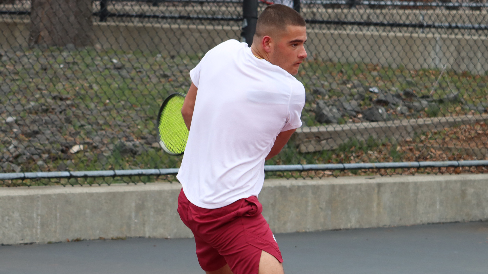 Dhillon Virdee-Oakley gets ready to hit a backhand
