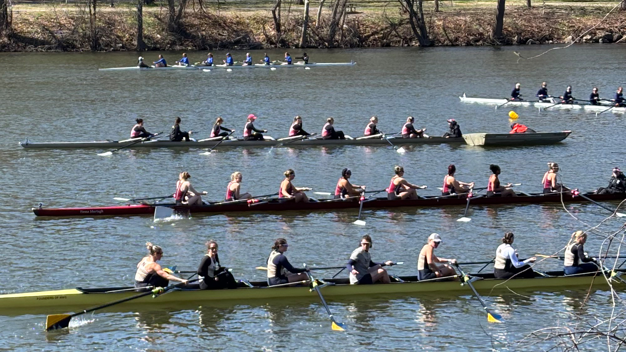 A Fordham boat competes at Temple Invitational