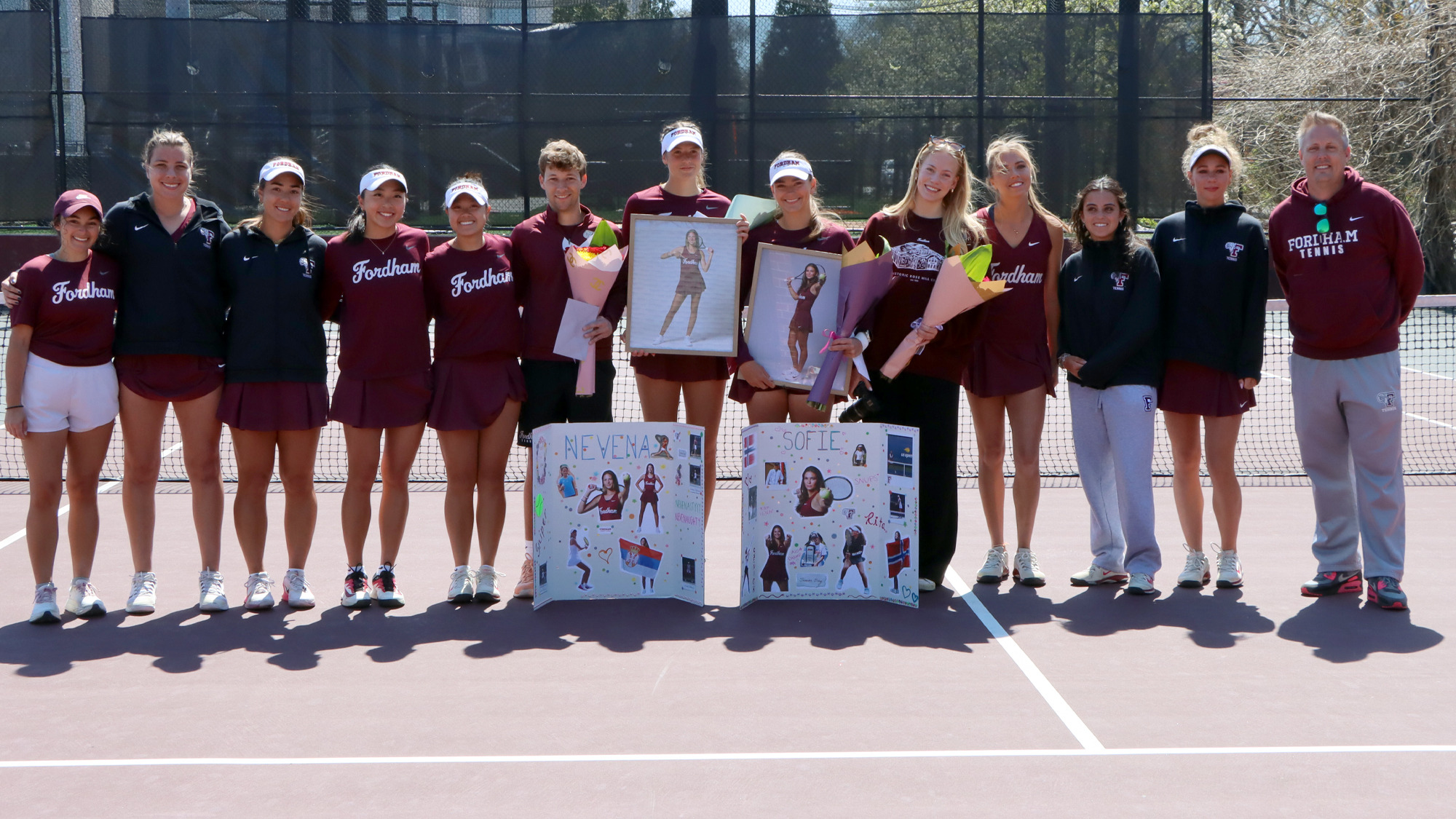 Women's Tennis seniors with the team