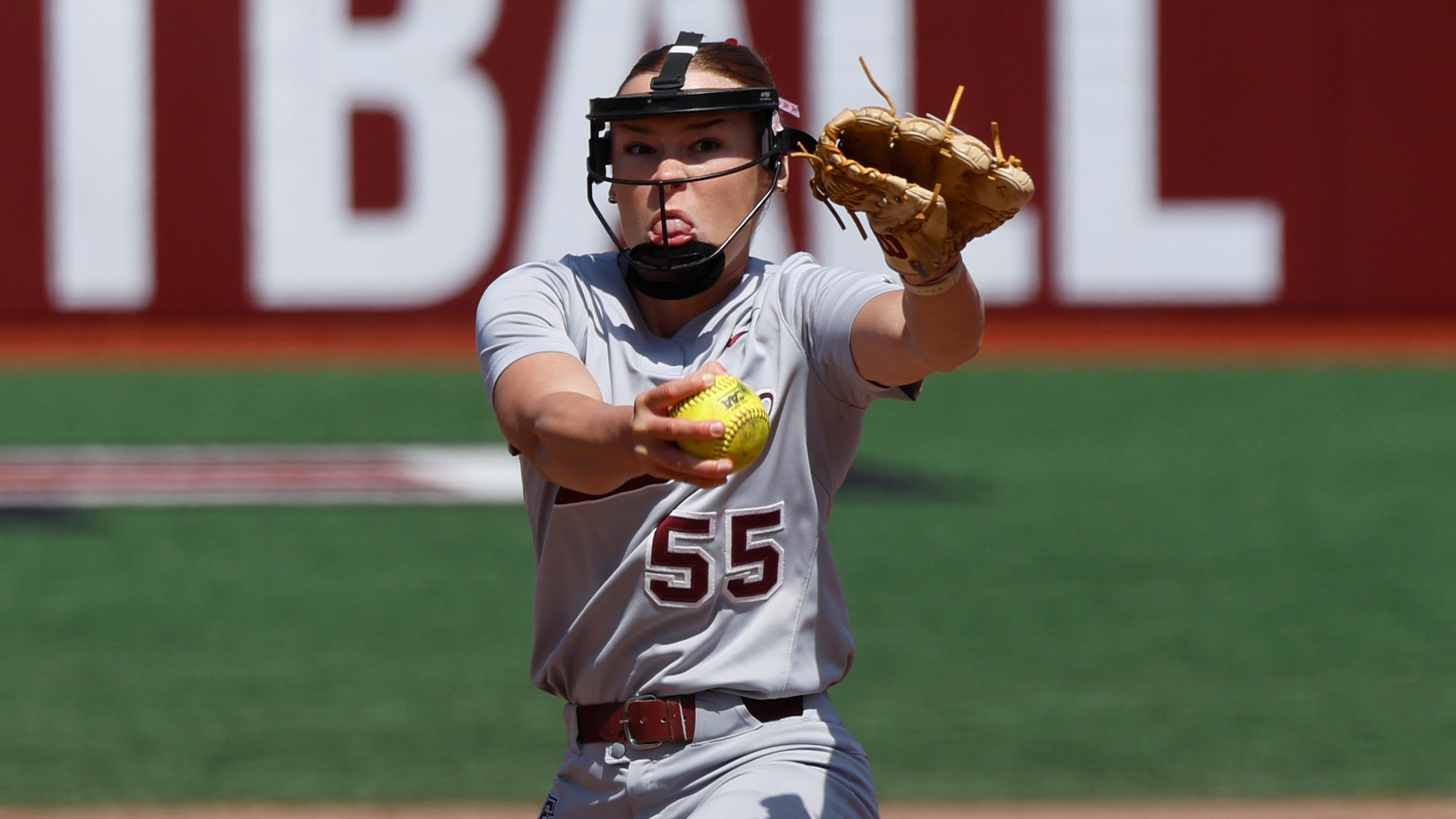 Olivia Simcoe delivers a pitch