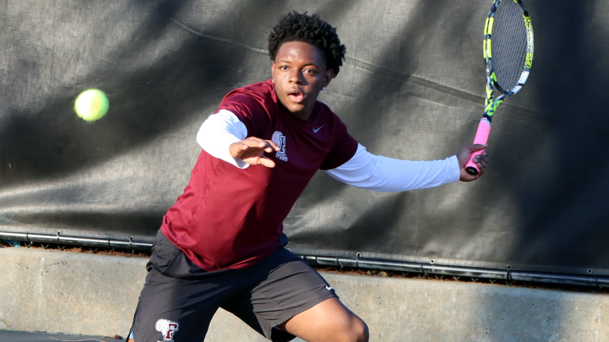 Cristian Ramos gets ready to hit a forehand