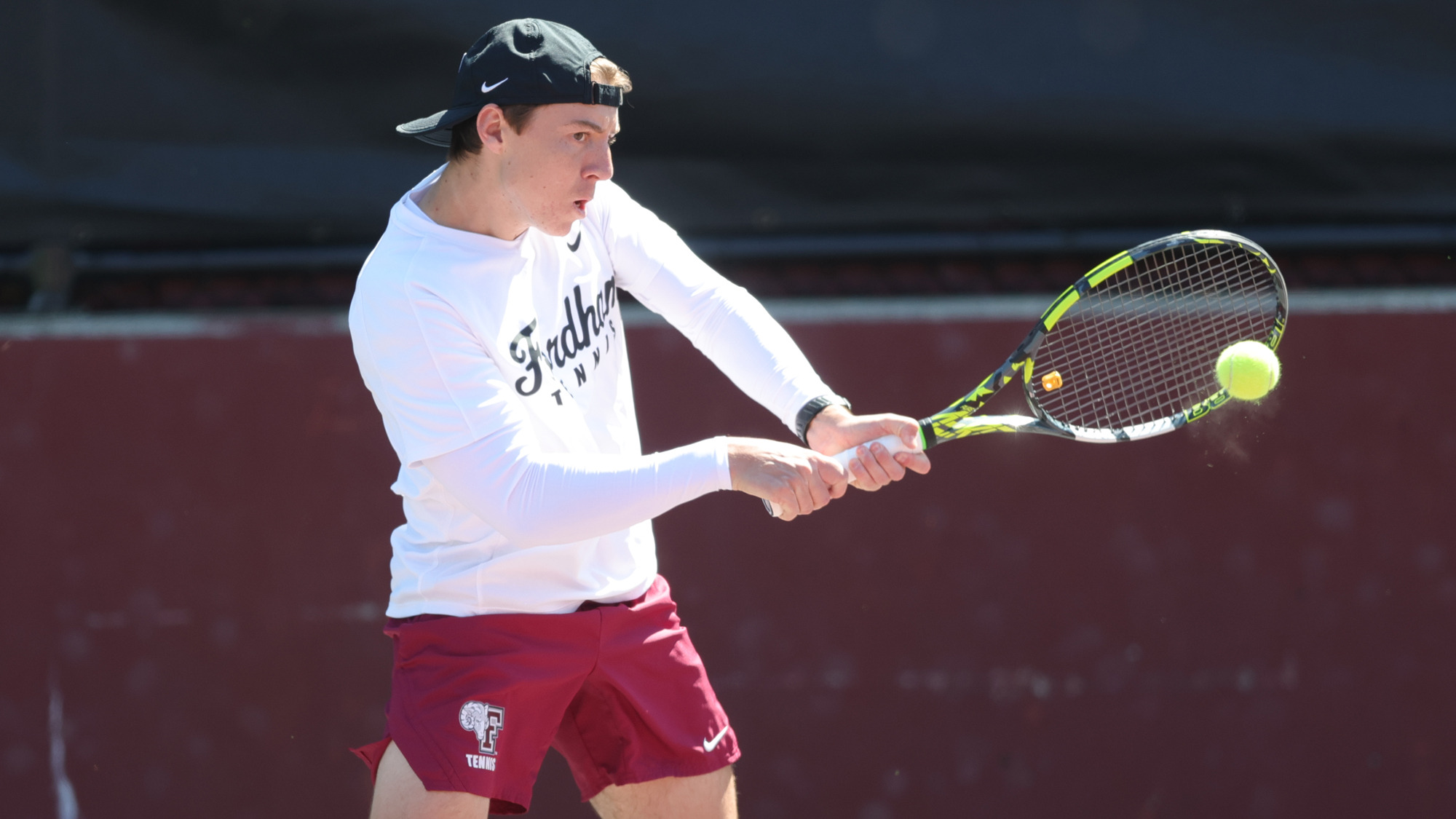 Will Lokier hits a backhand