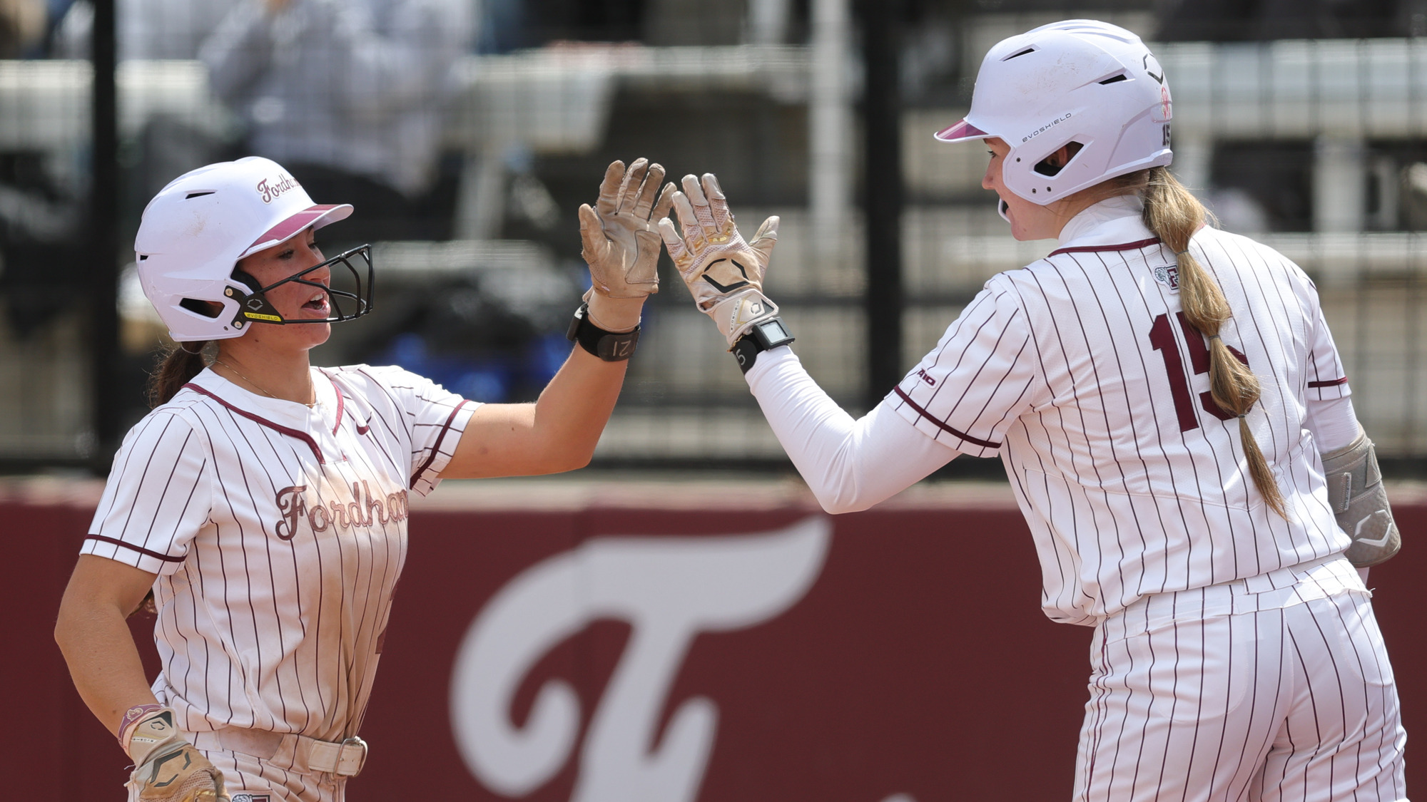 Sadira Forcucci and Victoria Klimaszewski celebrrate Forcucci scoring