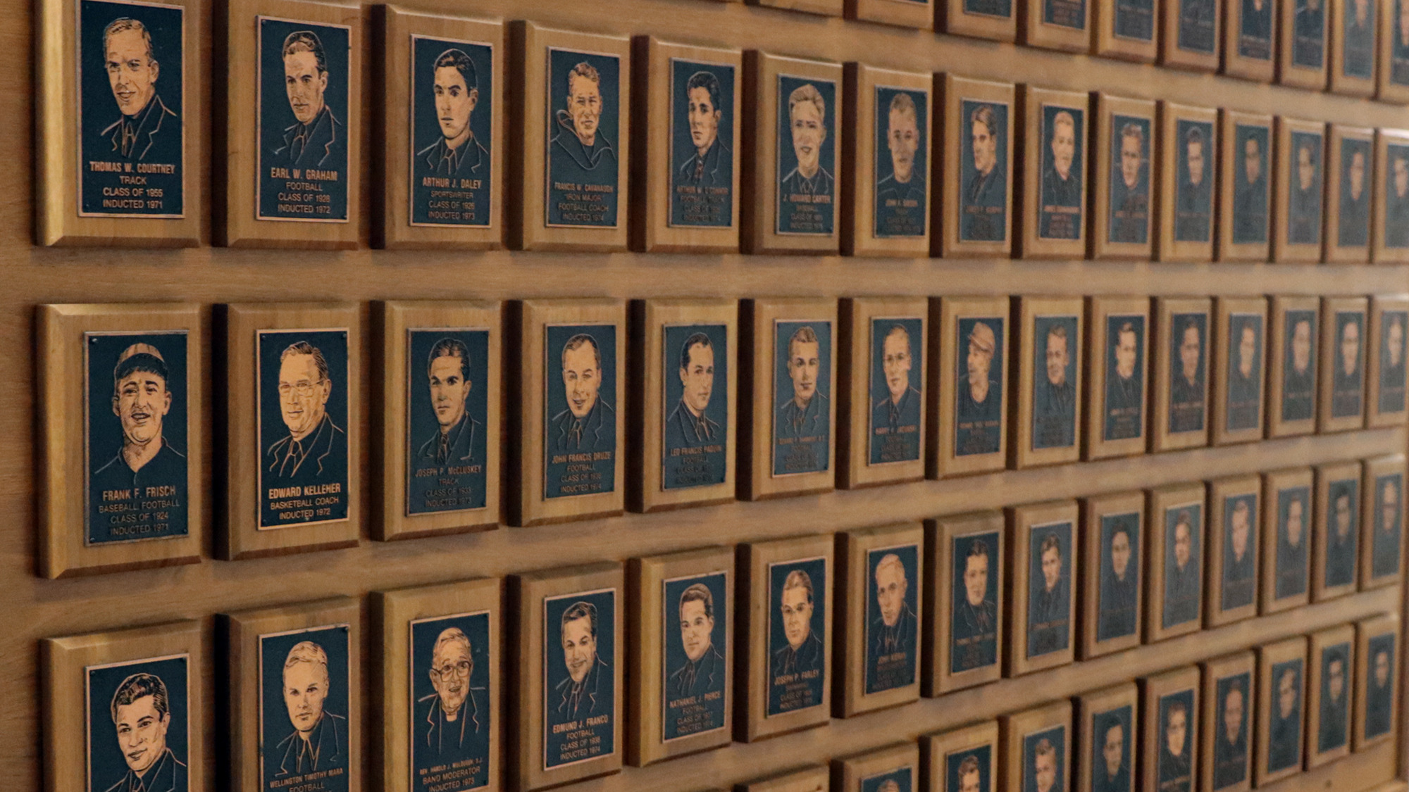 Fordham Athletic Hall of Fame plaques