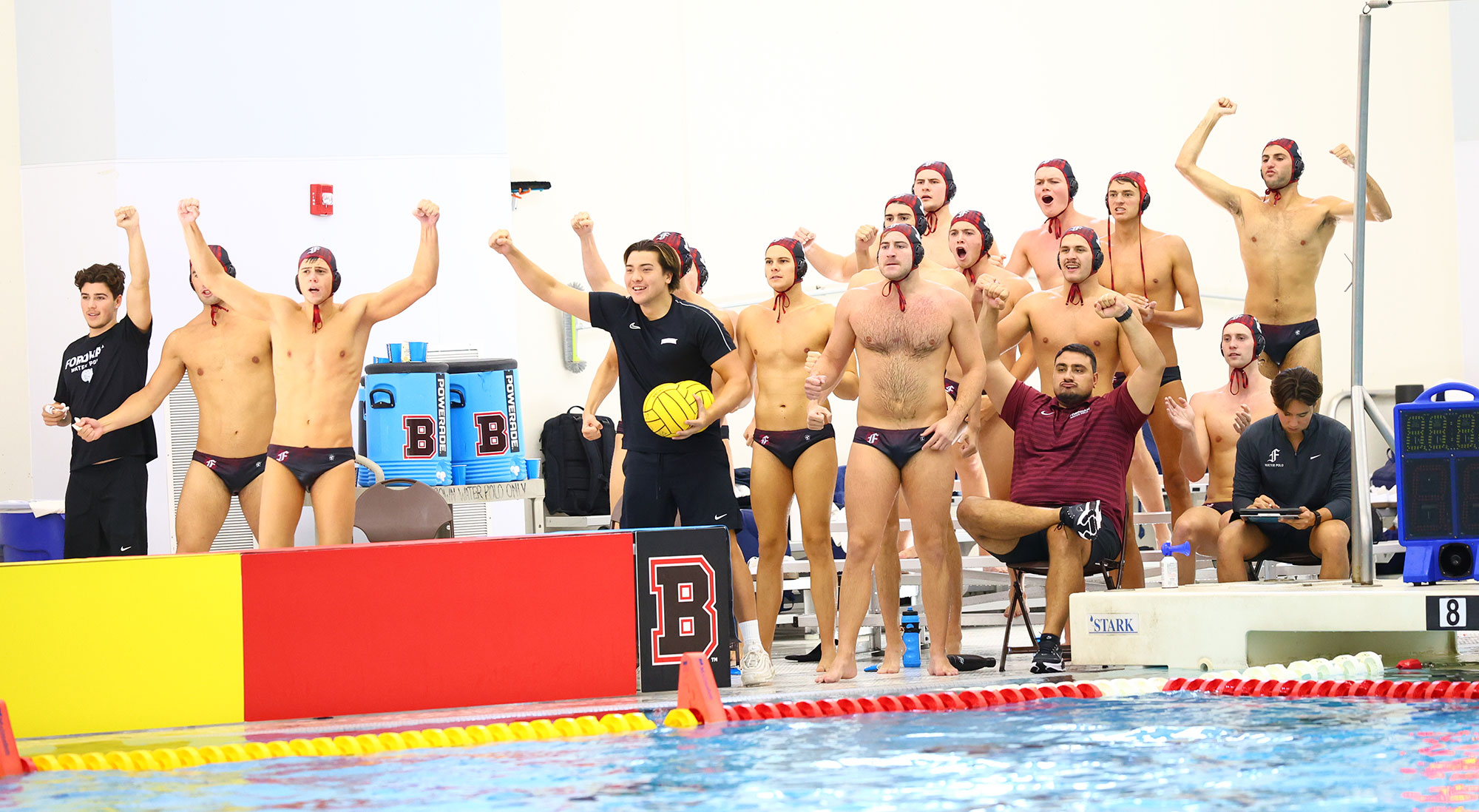 Rams celebrate a final goal to seal a 13-10 win!