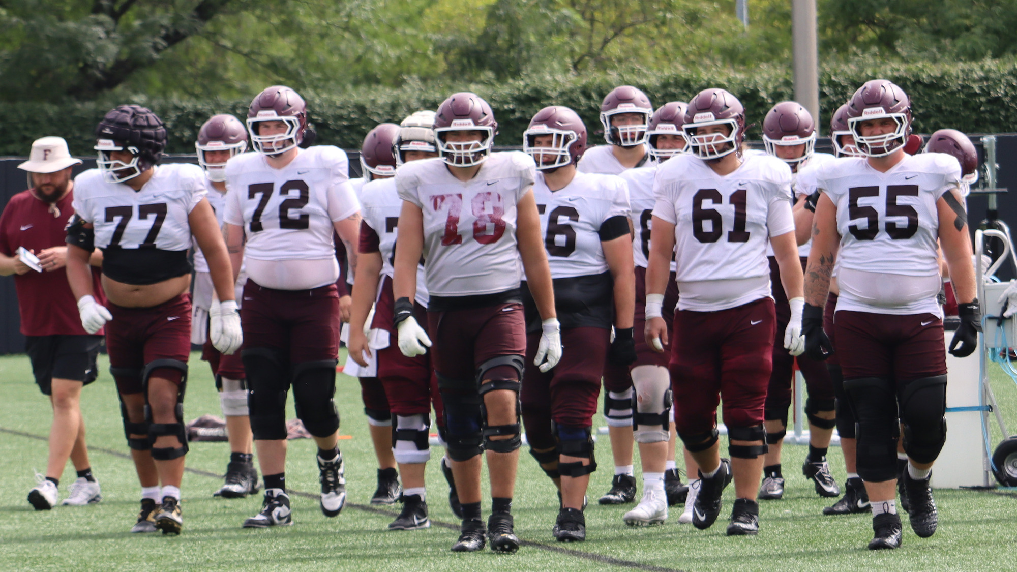 The 2026 Fordham football offensive line