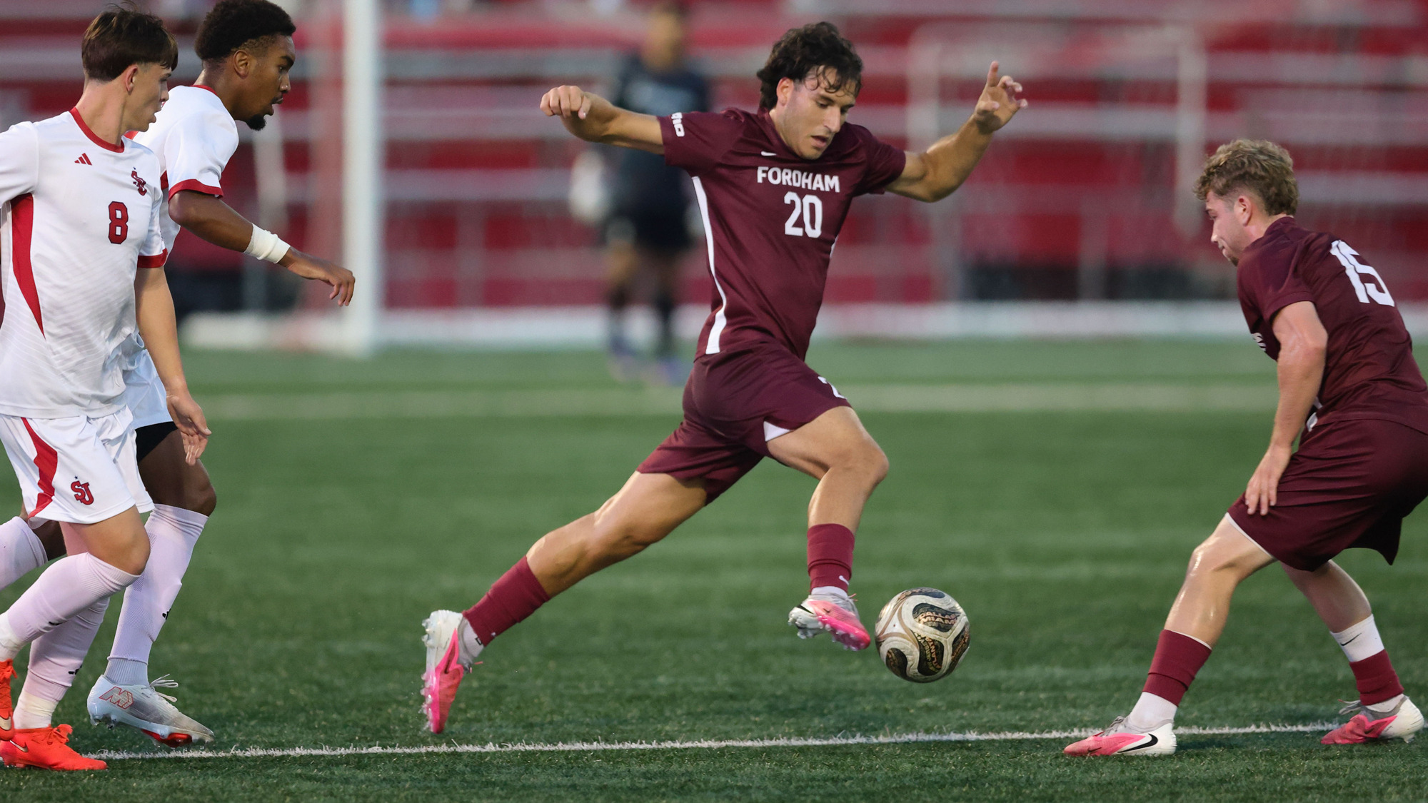 Nico Linares dribbles at St. John's