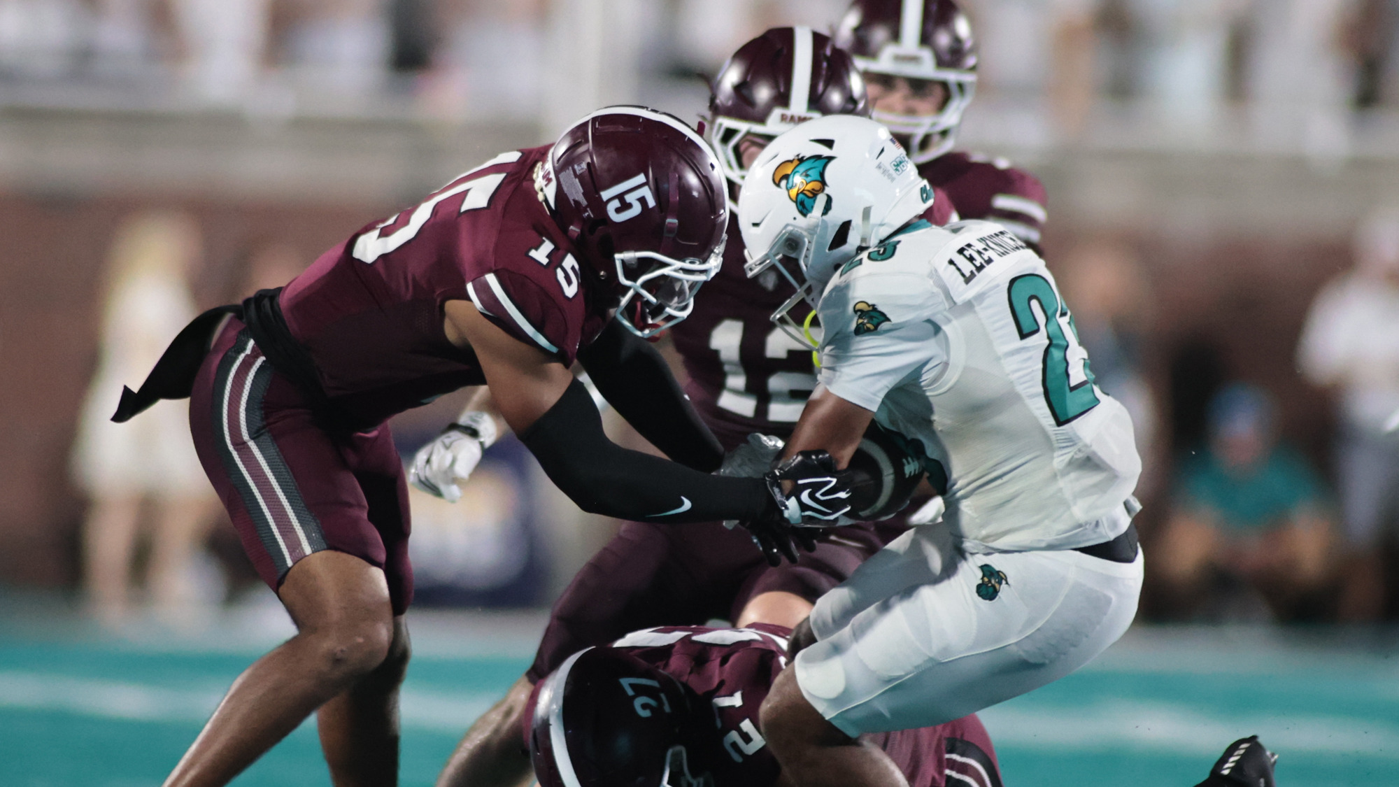 The Rams stop a Coastal Carolina running back