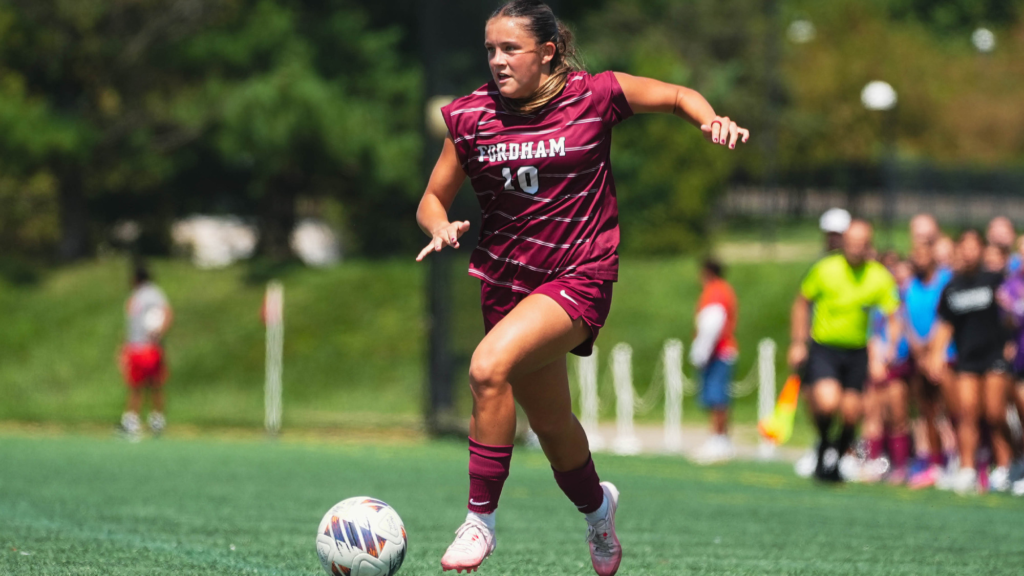 Julia Acosta dribbles at Marist