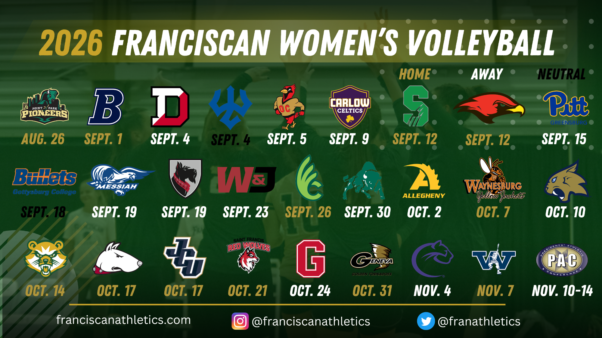 WVB Schedule 2026