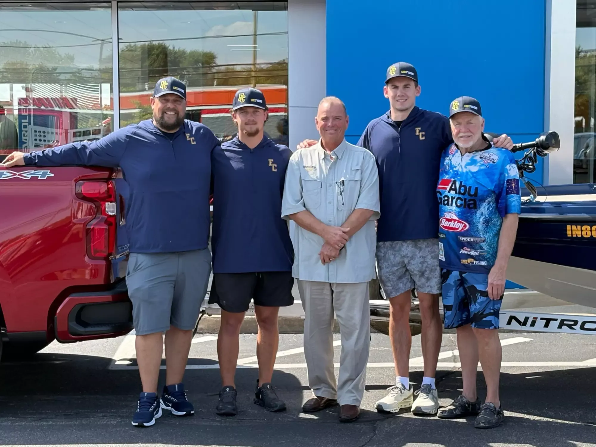 (From left to right) Franklin head coach JT Volz, Carson Volz, Kenny Young of Bradley Hubler Chevrolet in Franklin, Logan Oppy and assistant coach Dan Pardue.