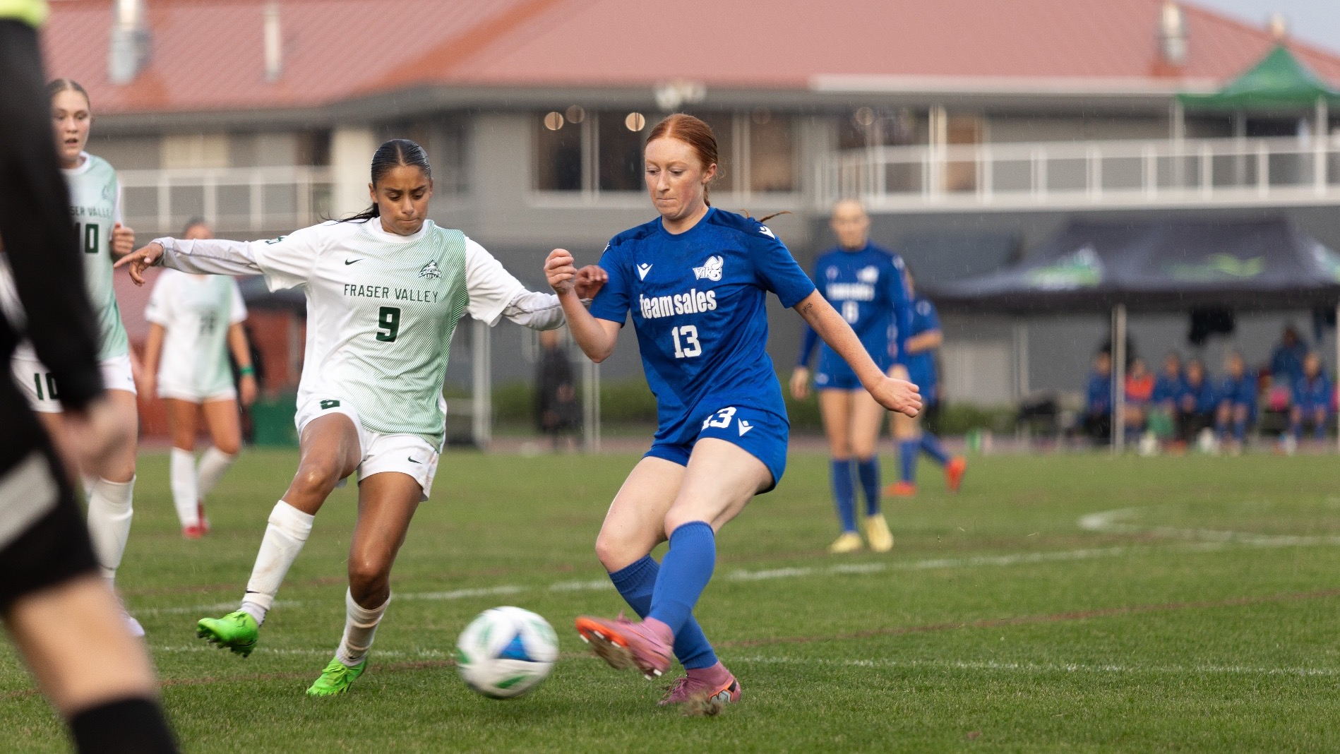 Eesha Mudaliar tackles for the ball against victoria