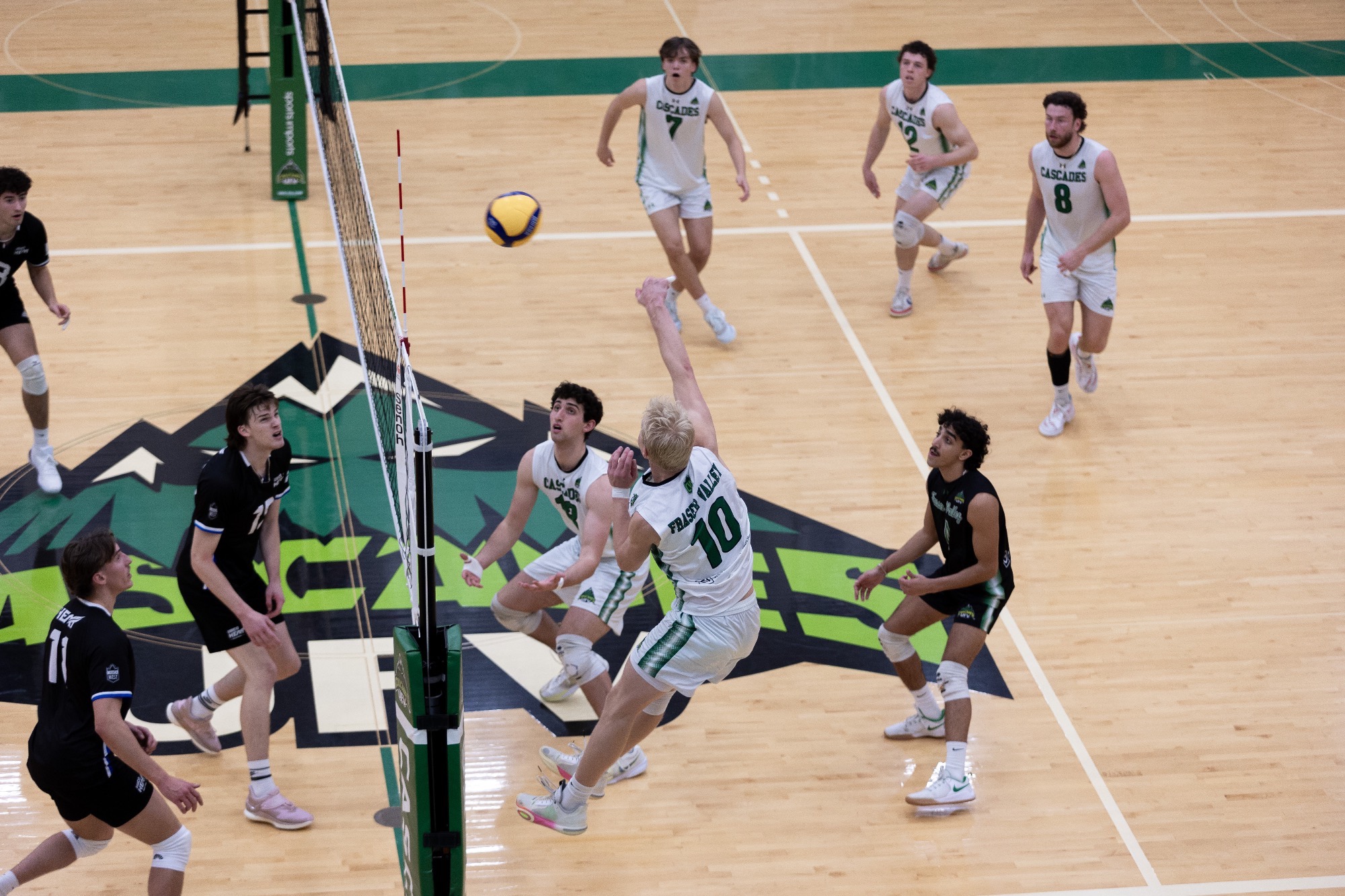 Hudson Brandsma hits the ball against UBCO 