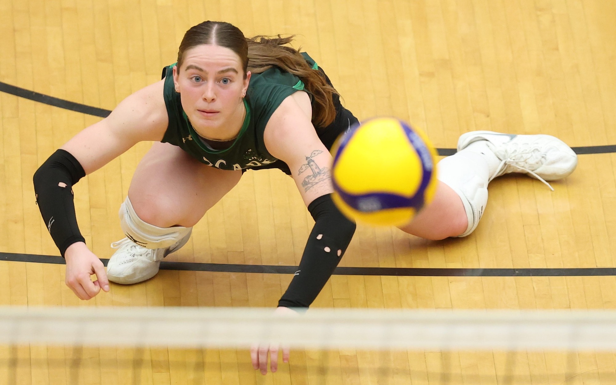 Lauren Attie rushes for the ball
