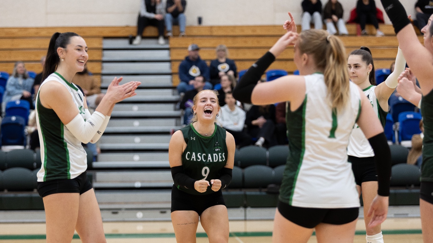 The Cascades celebrate after taking match point against Brandon