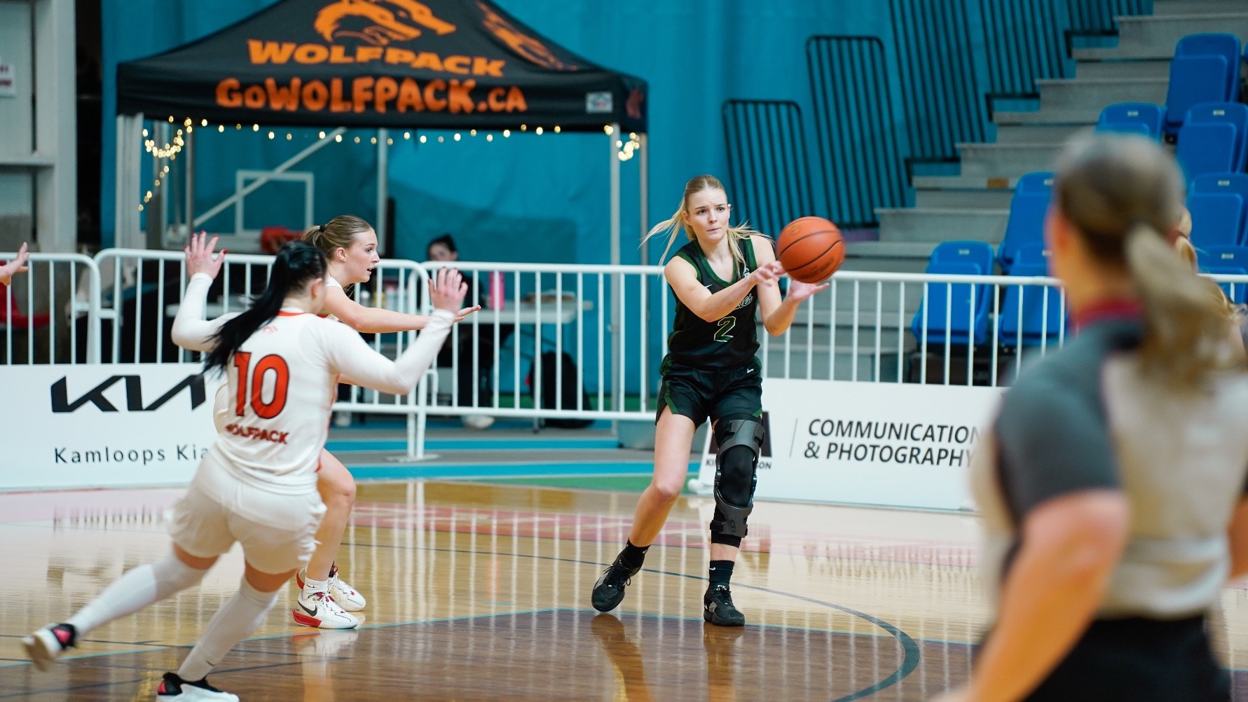 Esther Allison throws the ball against TRU