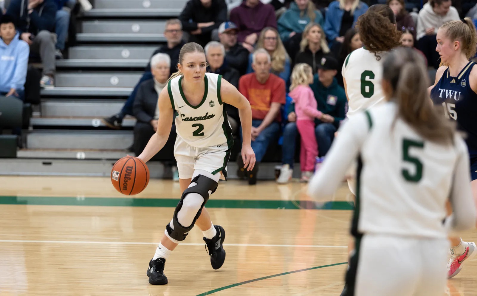Esther Allison drives with the ball