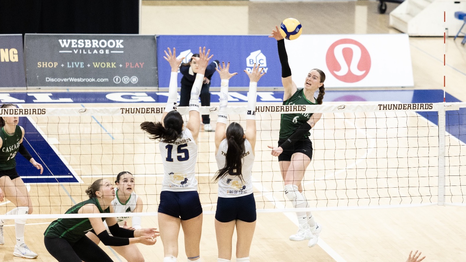 Lauren Attieh hits the ball in game one of the CW quarterfinal s