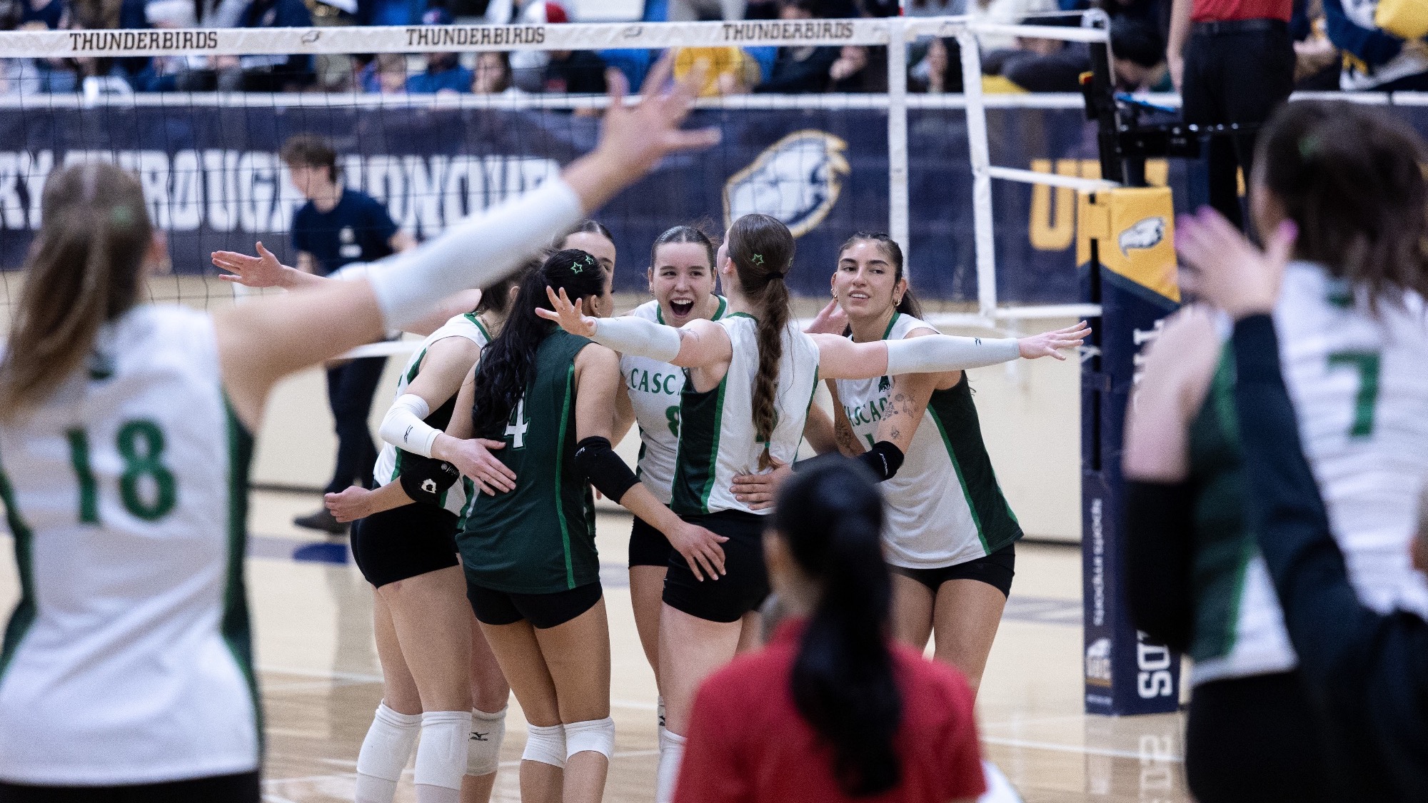 Cascades celebrate a point in the CW QF