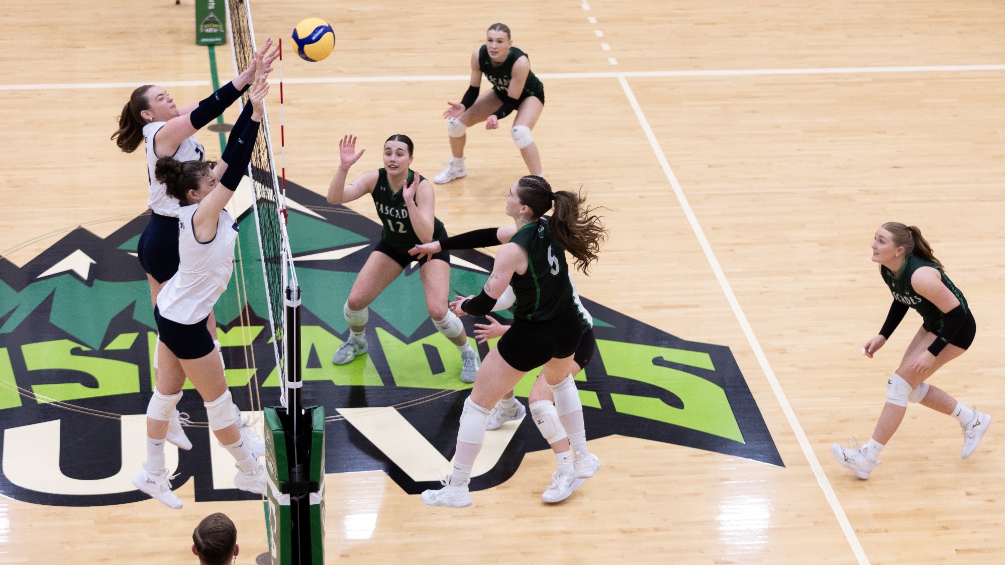 Lauren Attieh hits the ball against UBC