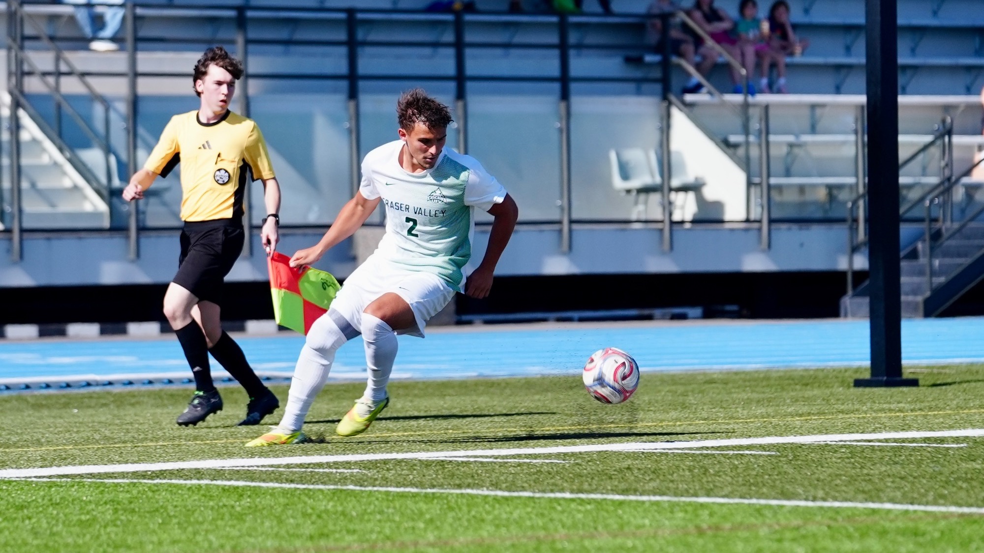 Ryan Torresan has the ball at his feet