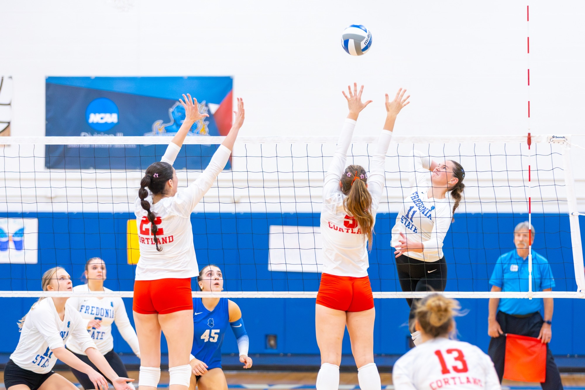 Maeve Musielak attacks the net versus Cortland