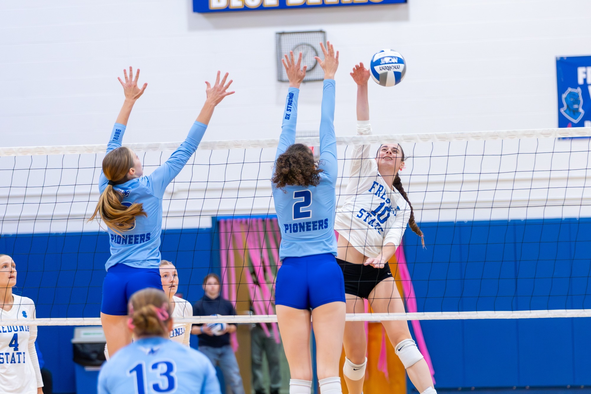Kylie O'Brien attacks the net versus Alfred State