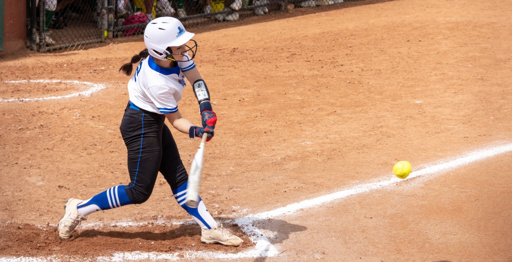 Brooke Caldwell connects for a hit