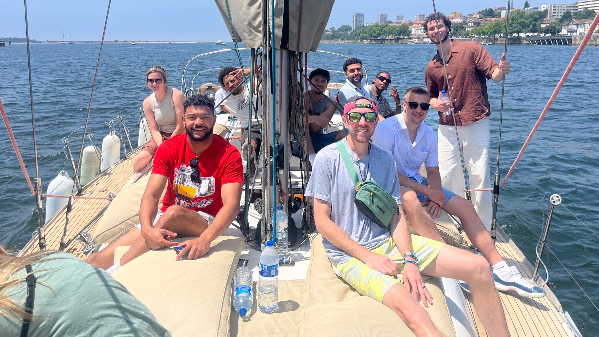 Portugal team picture on boat 
